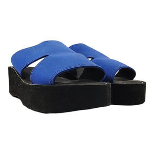 Baywatch Gear Blue and Black Foam Platform Slides Sandals Womens Size 7